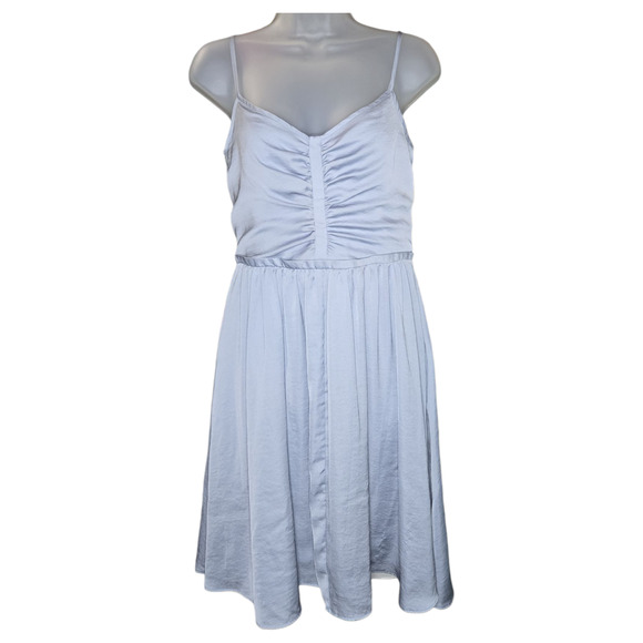 Banana Republic Wom 4 Blue Shirred V Neck Strappy Dress HOCO Dance Teen College - Picture 1 of 10